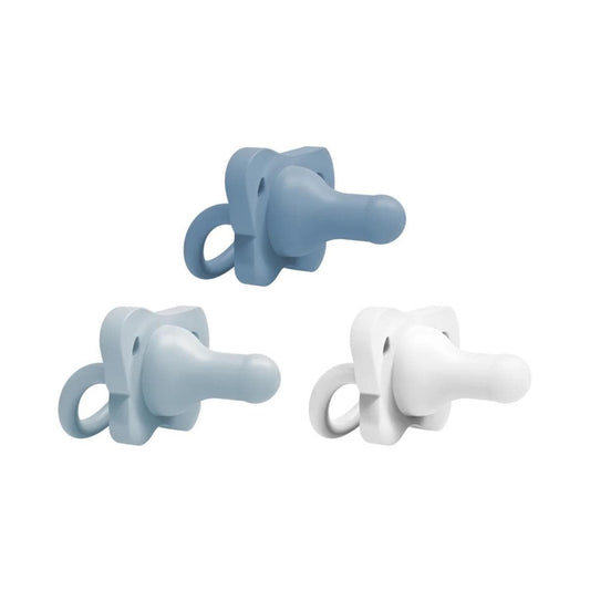 Dr. Brown's HappyPaci One-Piece Silicone Pacifier, 0-6m - Light Blue, Blue, White, 3-Pack - PS13004-P4