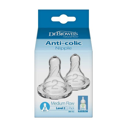 Dr. Brown's Level-2 Standard Neck Nipple, 2-Pack - 322-P3