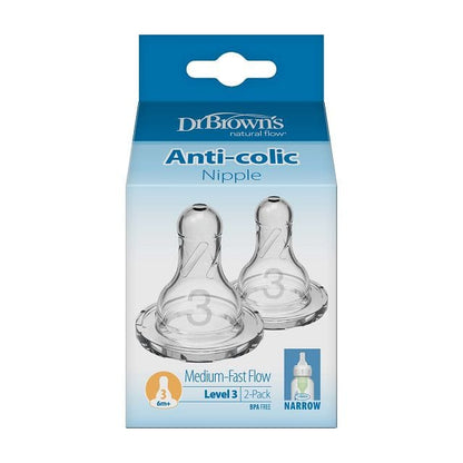 Dr. Brown's Level-3 Standard Neck Nipple, 2-Pack - 332-P3