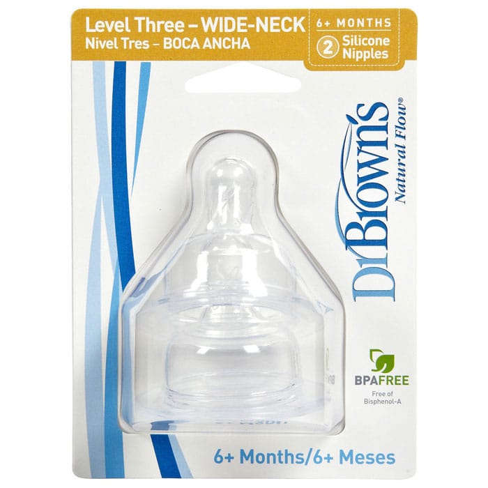 Dr. Brown's Level-3 Wide Neck Nipple, 2-Pack - 382-P3
