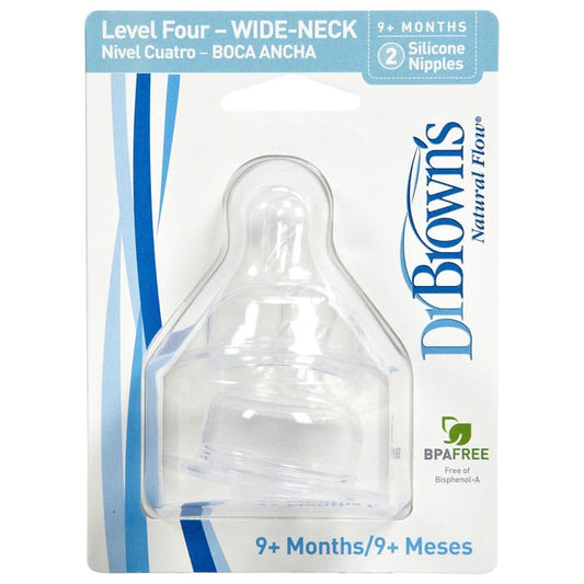 Dr. Brown's Level-4 Wide Neck Nipple, 2-Pack - 367-P3