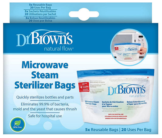 Dr. Brown's Natural Flow Microwave Steam Sterilizer Bags, 5 PK - 960