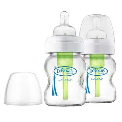 Dr. Brown's Options+ Wide-Neck Glass Bottle, 5 oz - 2 Pack - WB52700-P2