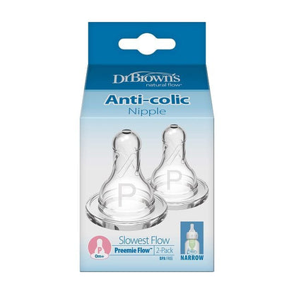 Dr. Brown's Preemie Standard Neck Nipple, 2-Pack - 297-P3