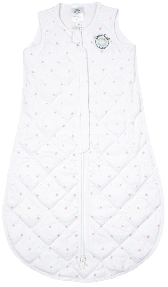 Dreamland Baby Dream Weighted Sleep Sack - White w/ Pink Stars, 6-12 months - DBMED-PINK