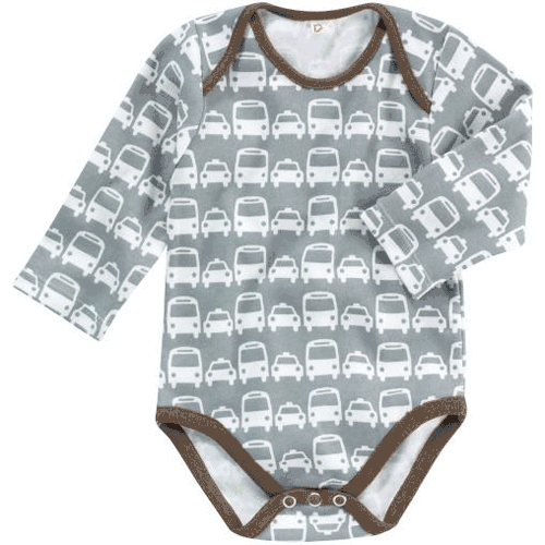 DwellStudio Cars Grey Long Sleeve Bodysuit 0-3 Months - LB200-74-48-03