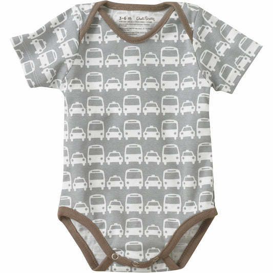 DwellStudio Cars Grey Short Sleeve Bodysuit 3-6 Mo. - LB400-74-48-06