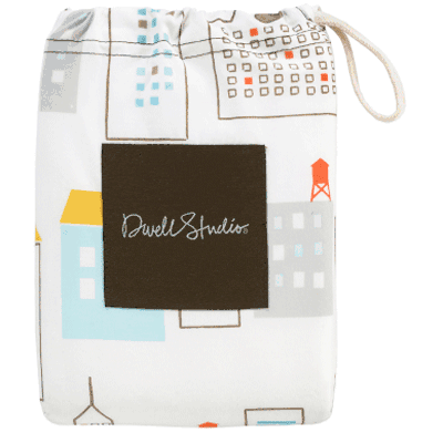 DwellStudio Skyline Light Blue Fitted Crib Sheet - B220-70-18