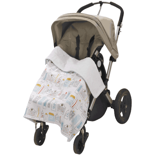 DwellStudio Skyline Light Blue Stroller Blanket - B320-70-18