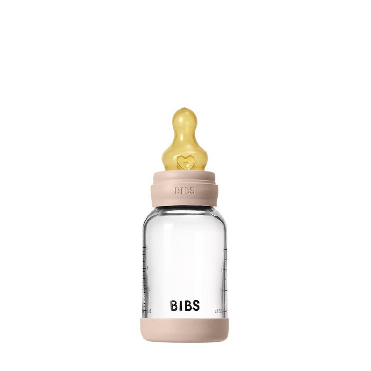 BIBS Baby Glass Bottle Set 4oz Latex, Slow Flow - Blush - 5019244