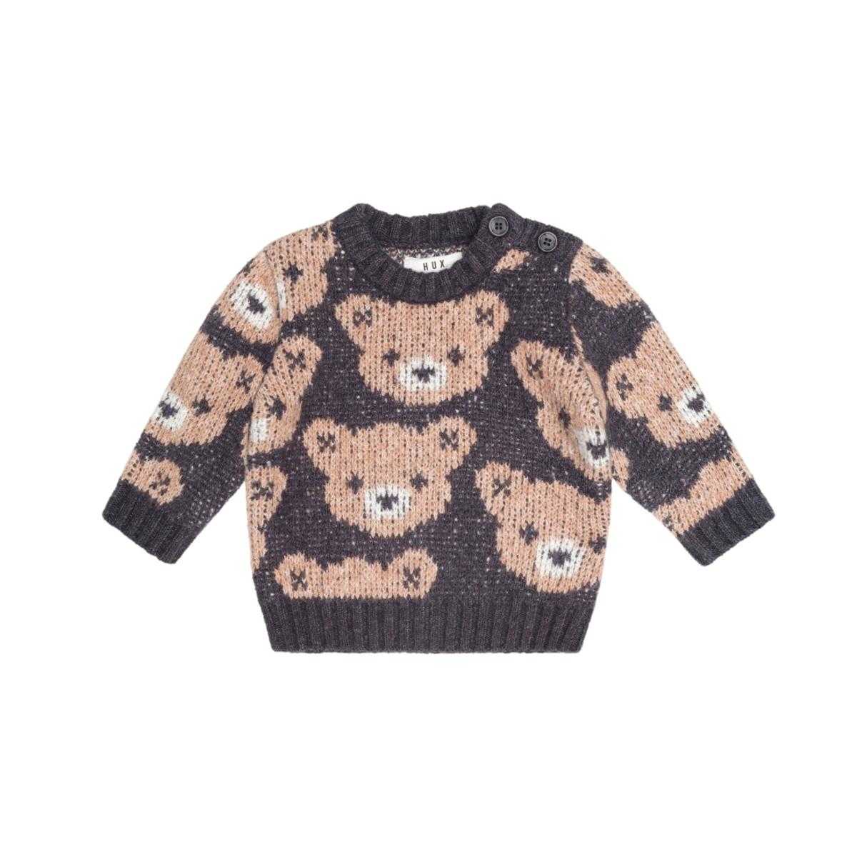 Huxbaby Soft Black Hux Sponge Pullover, 6-12M