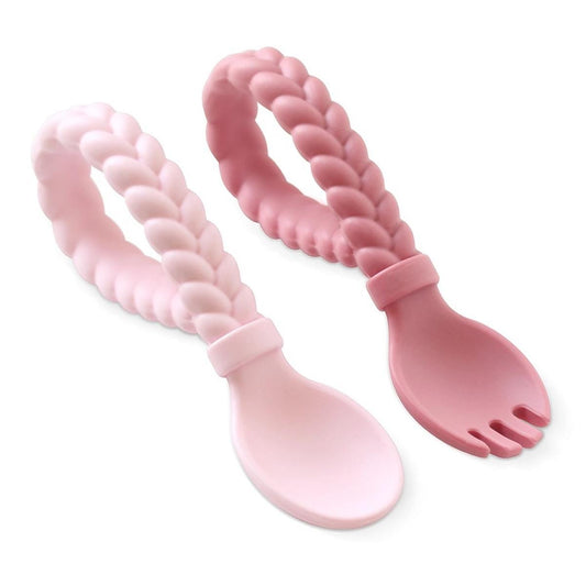 Itzy Ritzy Sweetie Spoons Looped Spoon and Fork Set - Pink - SPL8324