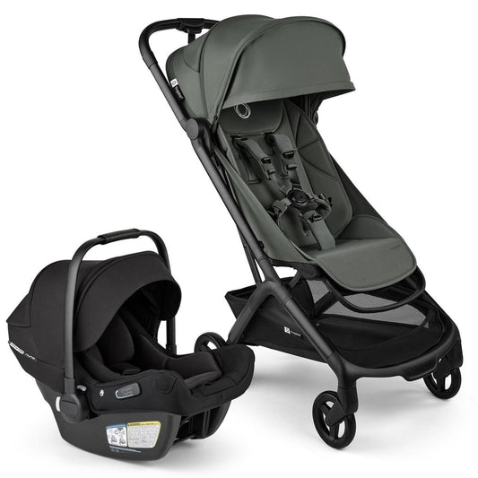 Bugaboo Butterfly 2 + Turtle Air Shield Travel System Bundle - Black / Forest Green / Forest Green / Black