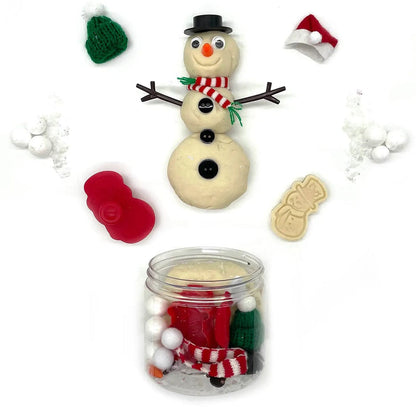 Earth Grown KidDoughs Play Dough Kit - Build a Snowman Dough Globe (Unscented) - SNOWDTGKU