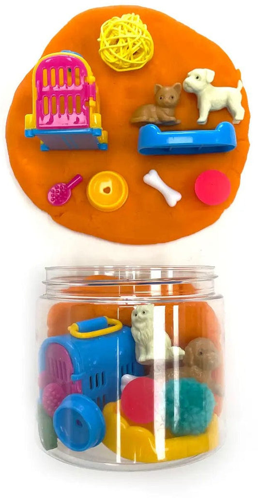 Earth Grown KidDoughs Play Dough-To-Go Jar - Puppies & Kitties (Scented) - PUPKITDTGKS
