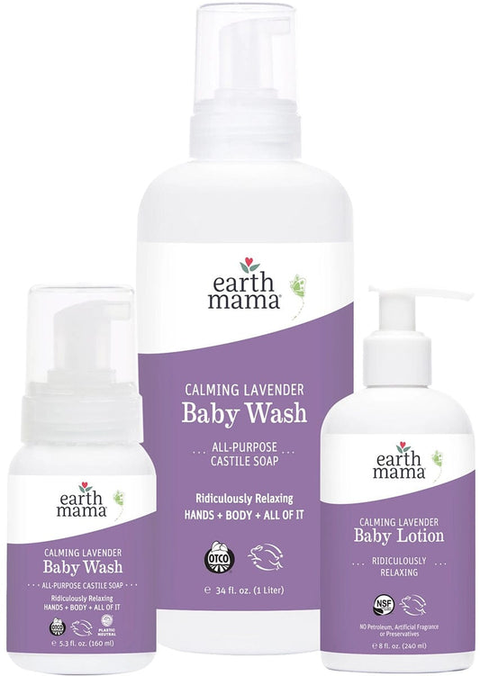 Earth Mama Ridiculously Relaxing Lavender Baby Wash and Lotion Bundle - 10-469