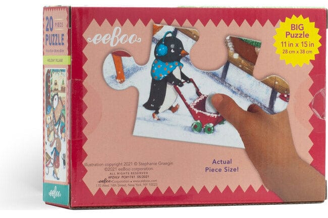 eeBoo 20 Piece Big Puzzle - Holiday Village - PZHLV