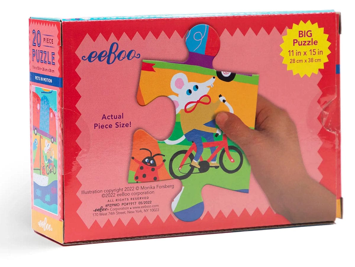 eeBoo 20 Piece Big Puzzle - Pets in Motion - PZPMO