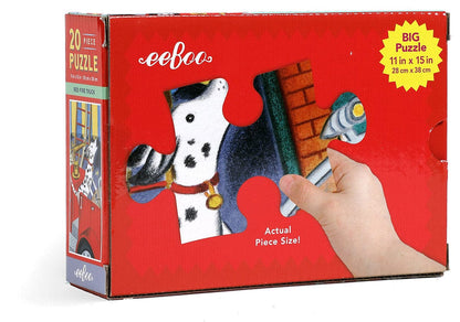 eeBoo 20 Piece Big Puzzle - Red Fire Truck - PZRFT
