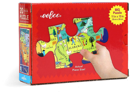 eeBoo 20 Piece Big Puzzle - United States Map - PZUNM