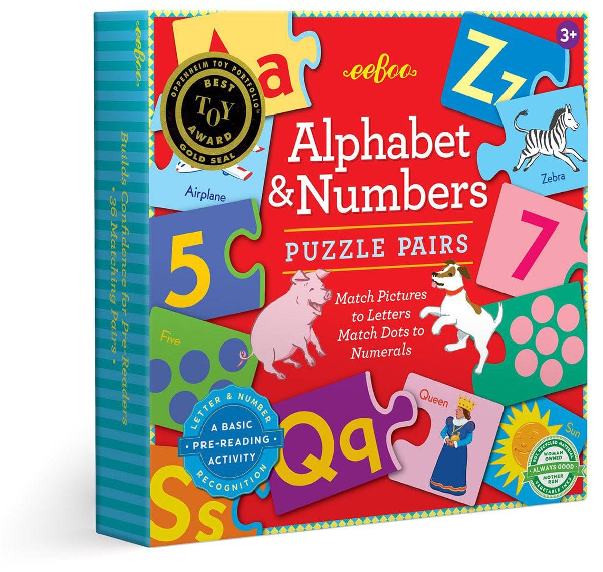 eeBoo Puzzle Pairs - Alphabet & Numbers - PPALP3