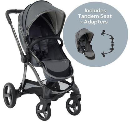 egg Strollers egg2 Double Stroller Bundle - Jurassic Grey - E2STJG-E2TAJG-E2TAAD