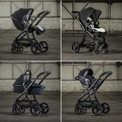 egg Strollers egg2 Double Stroller Bundle - Just Black - E2STJB-E2TAJB-E2TAAD