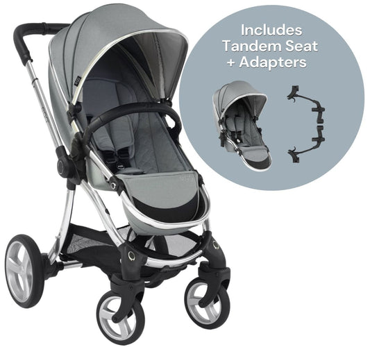 egg Strollers egg2 Double Stroller Bundle - Monument Grey - E2STMG-E2TAMG-E2TAAD