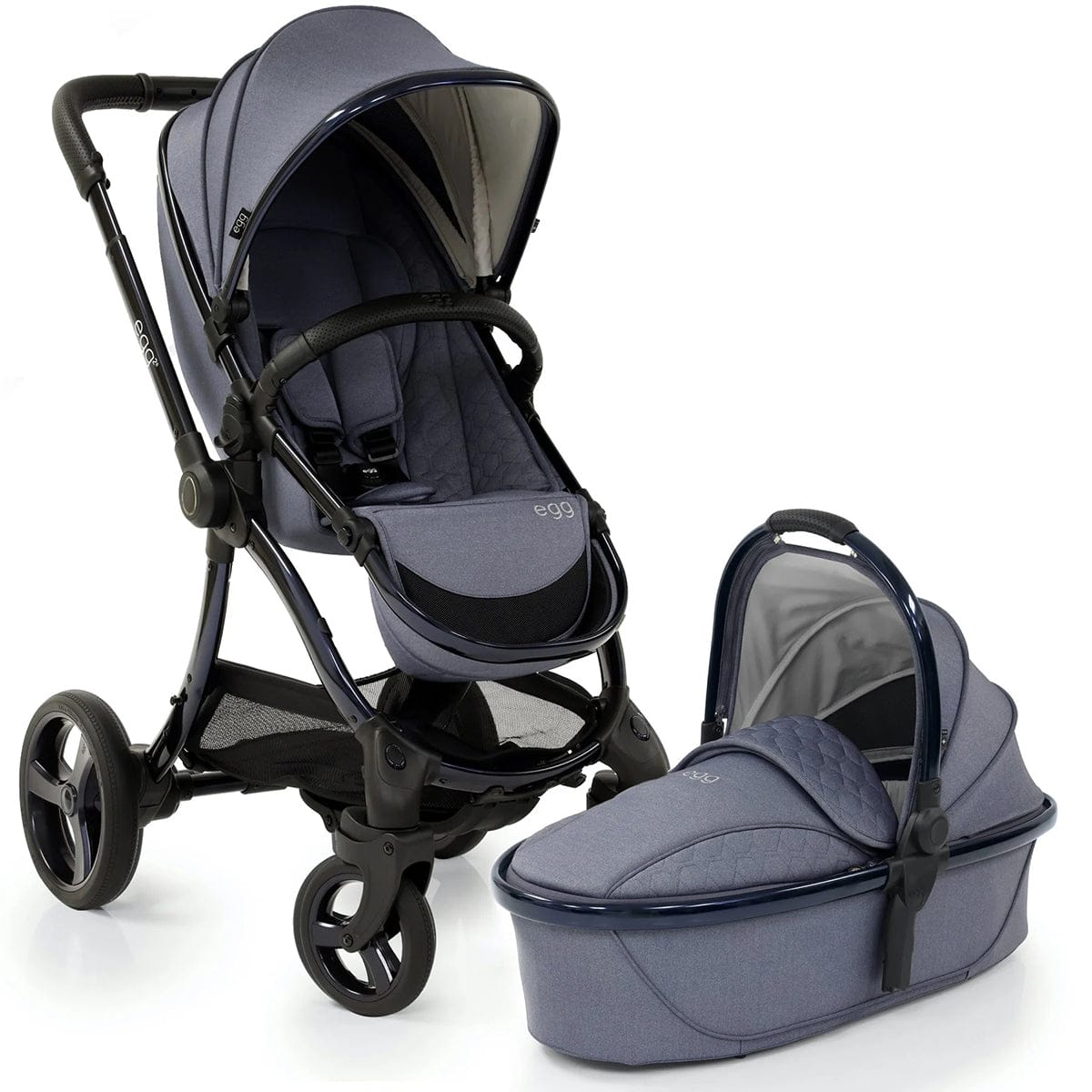 egg Strollers egg2 Stroller & Carry Cot Bundle - Chambray - E2STCH-E2CCCH