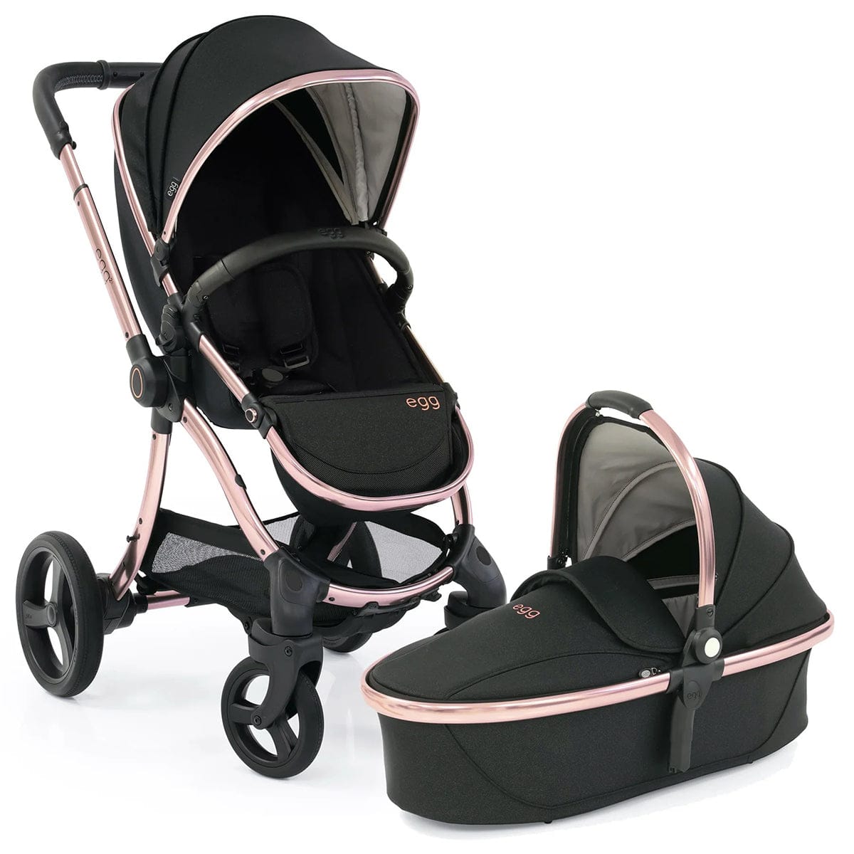 egg Strollers egg2 Stroller & Carry Cot Bundle - Diamond Black - E2STDB-E2CCDB