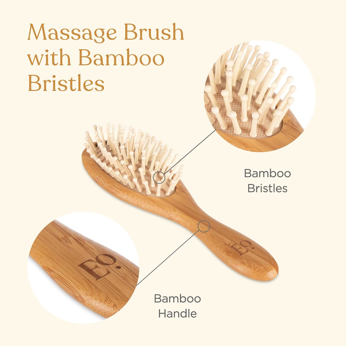 EllaOla 3-Piece Bamboo Brush & Comb Set - 191000N
