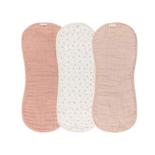 Ely's & Co. 3 Pack Muslin Burp Cloths - Floral Pink