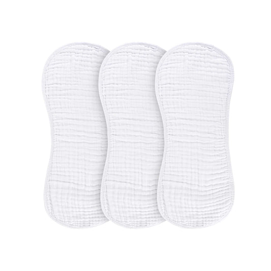 Ely's & Co. 3 Pack Muslin Burp Cloths - Solid White