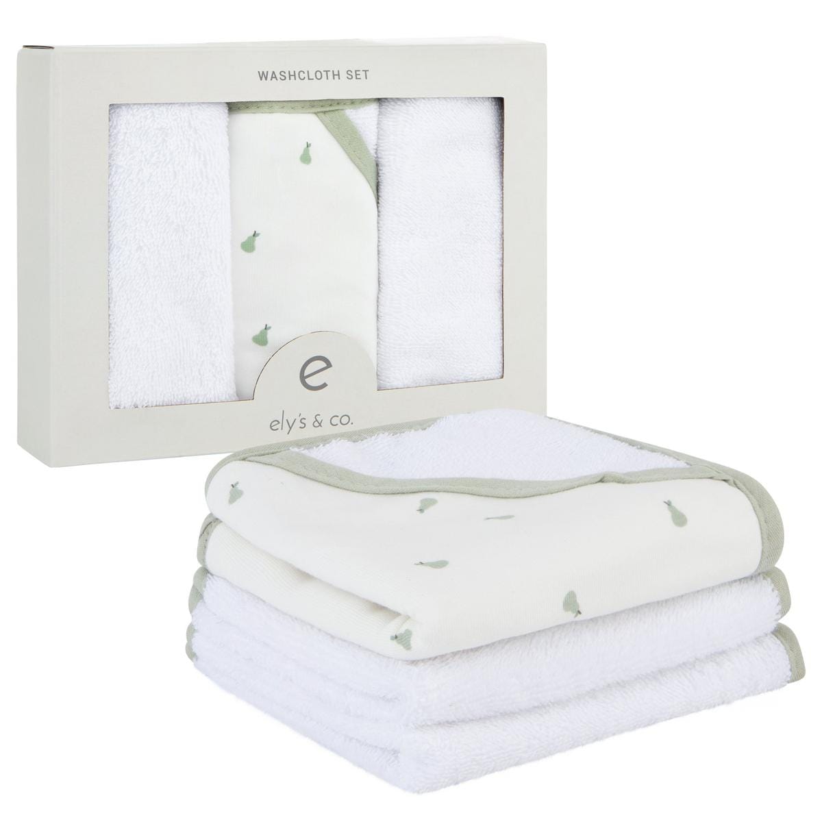 Ely's & Co. 3 Pack Washcloths - Green