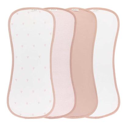 Ely's & Co. 4 Pack Absorbent Burp Cloths - Gingham Bear Collection - Pink