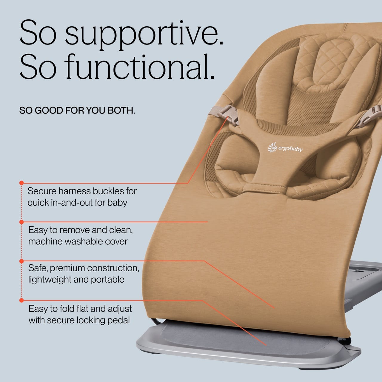 Ergobaby 3-in-1 Evolve Bouncer - Camel - EVLBNCCAMNA