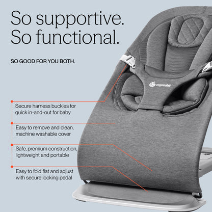 Ergobaby 3-in-1 Evolve Bouncer - Charcoal Grey - EVLBNCCHRGRYNA