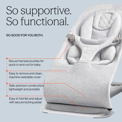 Ergobaby 3-in-1 Evolve Bouncer - Light Grey - EVLBNCLTGRYNA
