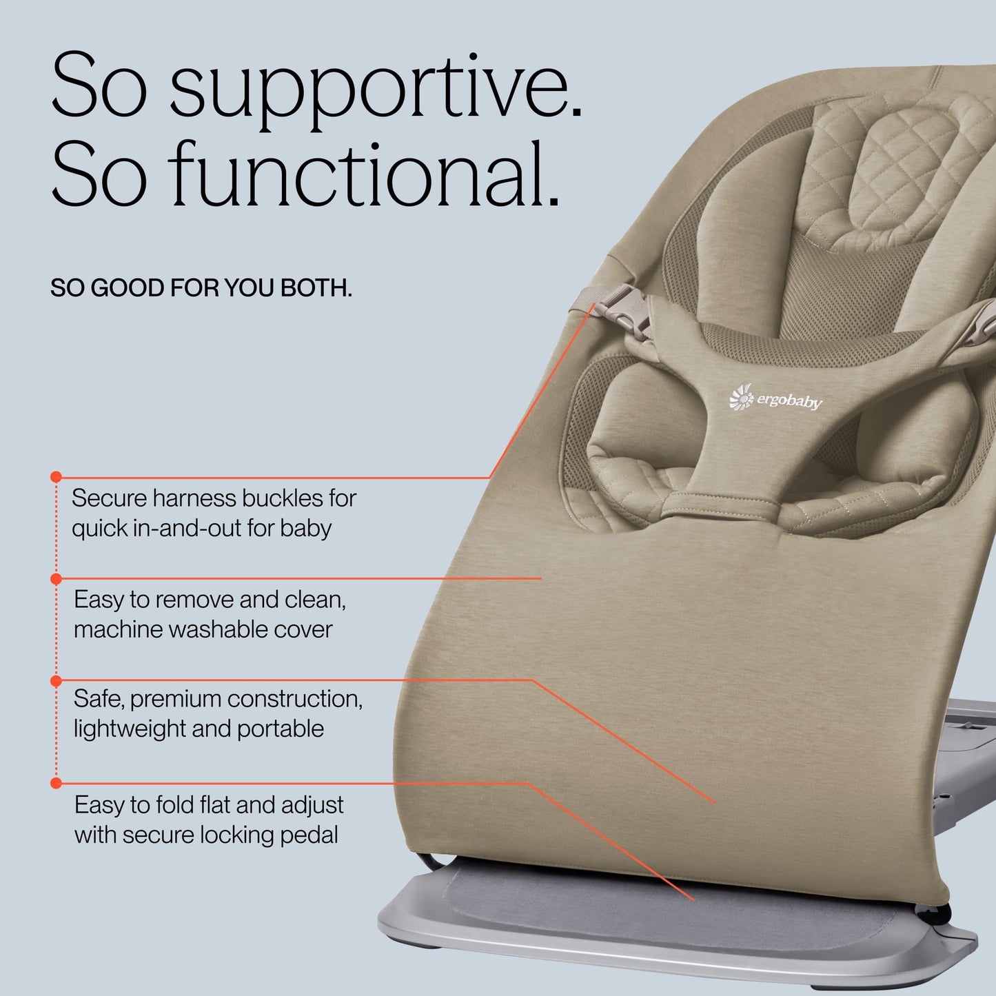 Ergobaby 3-in-1 Evolve Bouncer - Soft Olive - EVLBNCSFTOLVNA