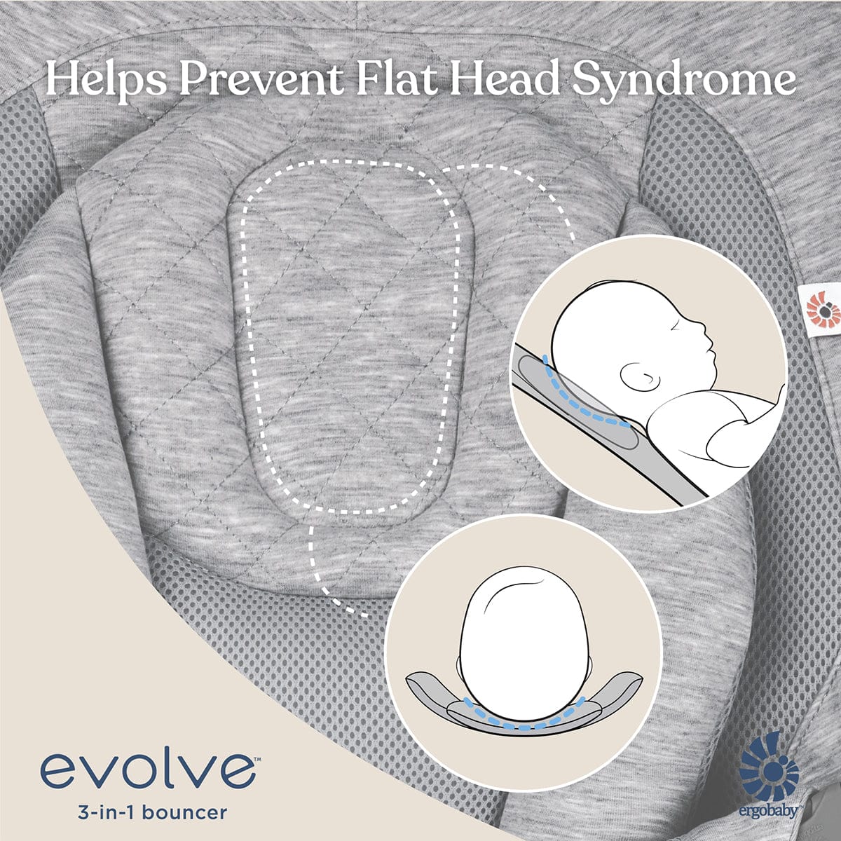 Ergobaby 3-in-1 Evolve Bouncer + Toy Bar Bundle - Midnight Blue - EVLBNCMIDBLUNA-EVLBNCTBOCNWND