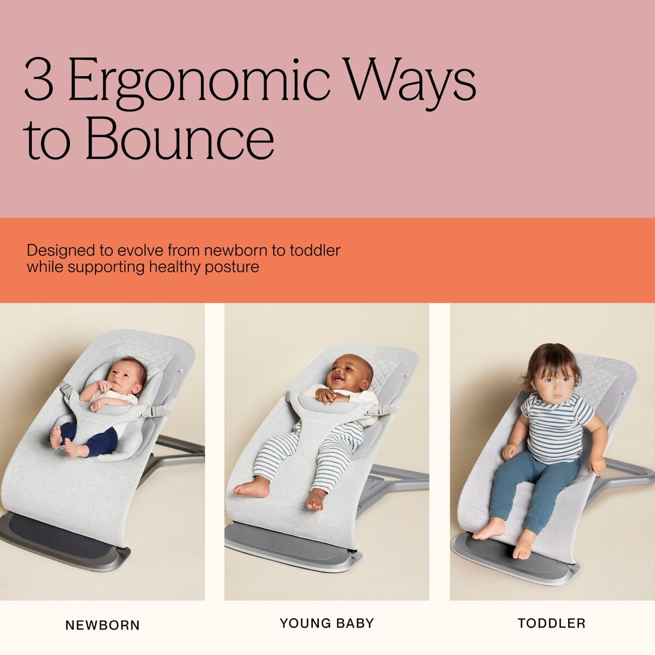 Ergobaby 3-in-1 Evolve Mesh Bouncer - Cream - EVLBNCCRMMSHNA