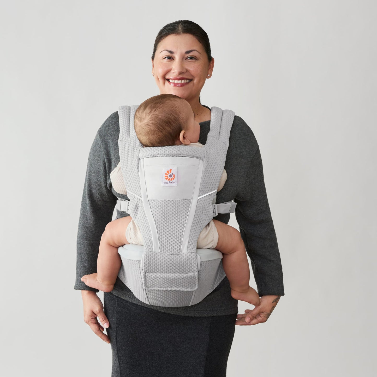 Ergobaby Alta Hip Seat Mesh Baby Carrier - Pearl Grey - BCHIPSFMGRY