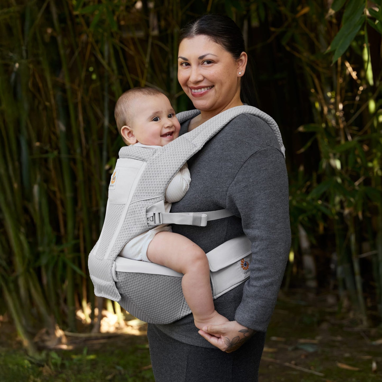 Ergobaby Alta Hip Seat Mesh Baby Carrier - Pearl Grey - BCHIPSFMGRY