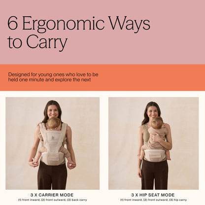 Ergobaby Alta Hip Seat Mesh Baby Carrier - Pearl Grey - BCHIPSFMGRY