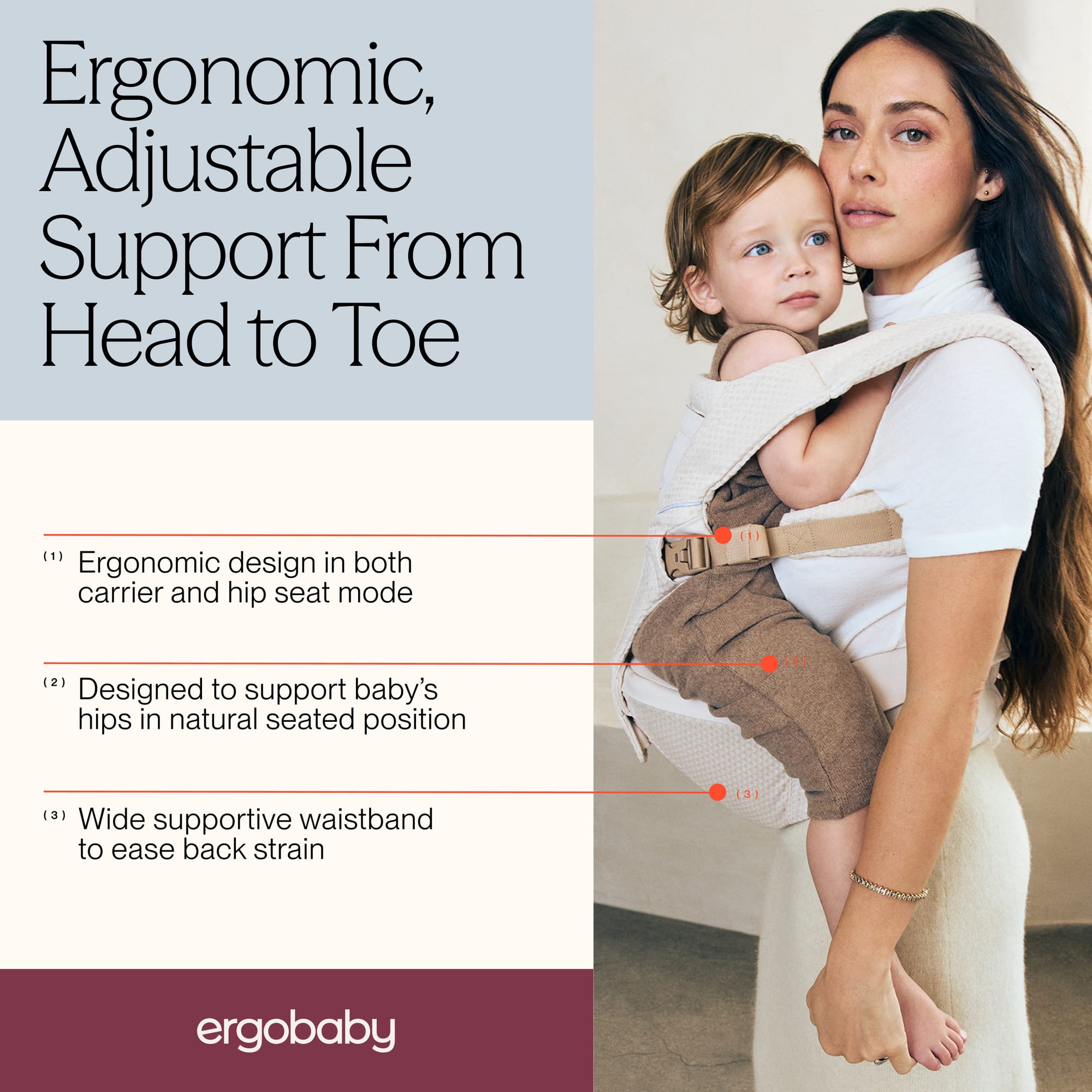 Ergobaby Alta Hip Seat Mesh Baby Carrier - Pink Quartz – Albee Baby
