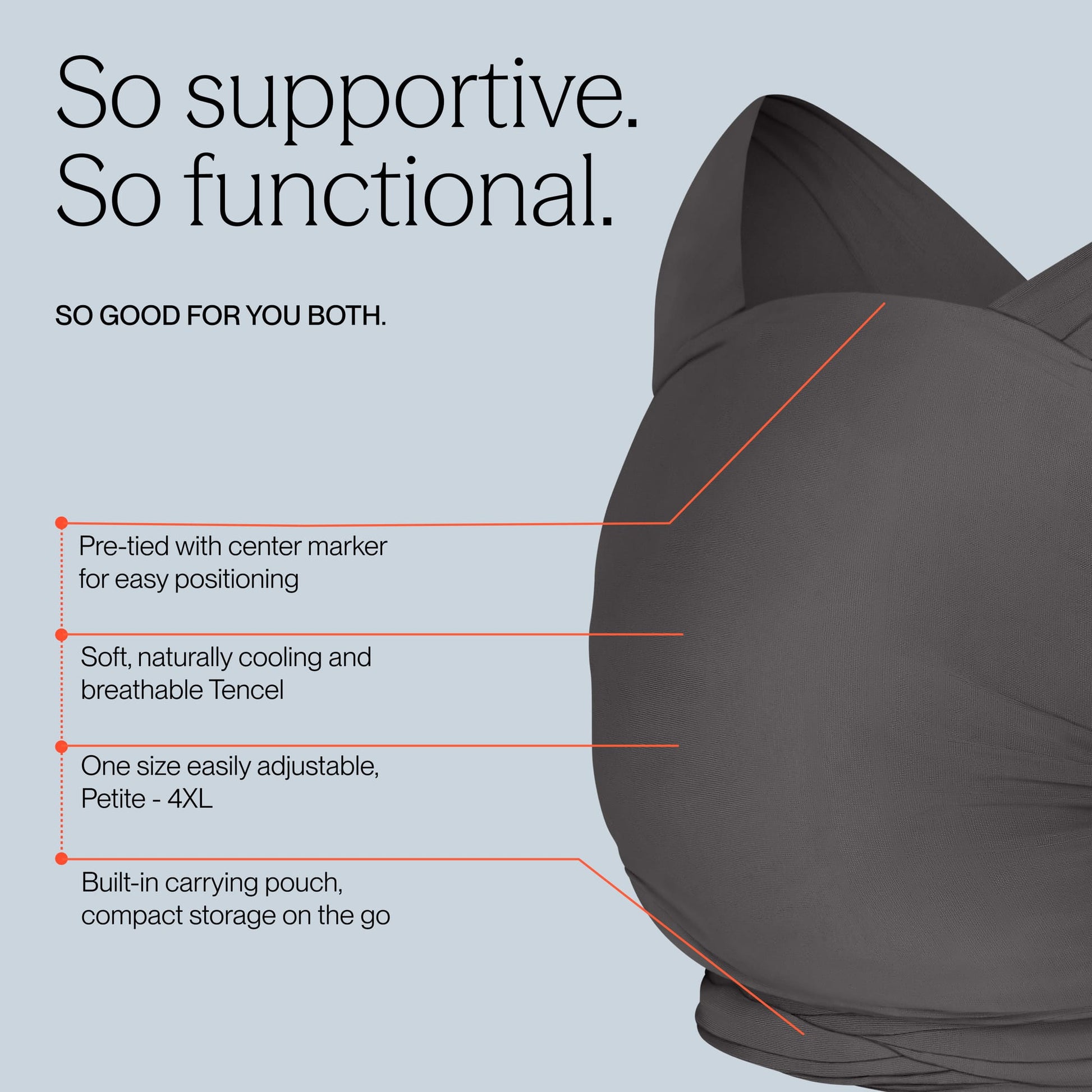 Ergobaby Aura Wrap, Sustainable Knit - Soft Black - WLASKSFTBLK