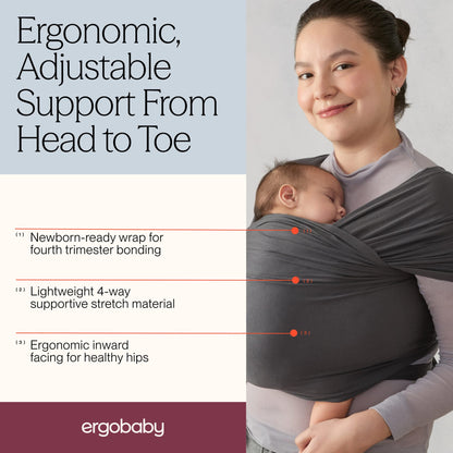 Ergobaby Aura Wrap, Sustainable Knit - Soft Black - WLASKSFTBLK