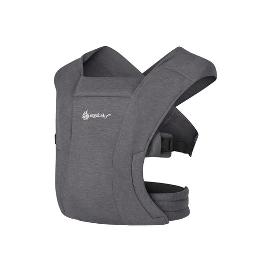 Ergobaby charcoal grey baby carrier with adjustable straps and buckles
