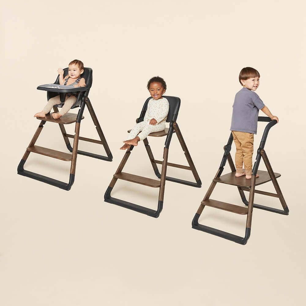 Ergobaby Evolve High Chair + Kitchen Tower Bundle - Dark Wood - EVLHCDKWD-EVLHCKHDKWD