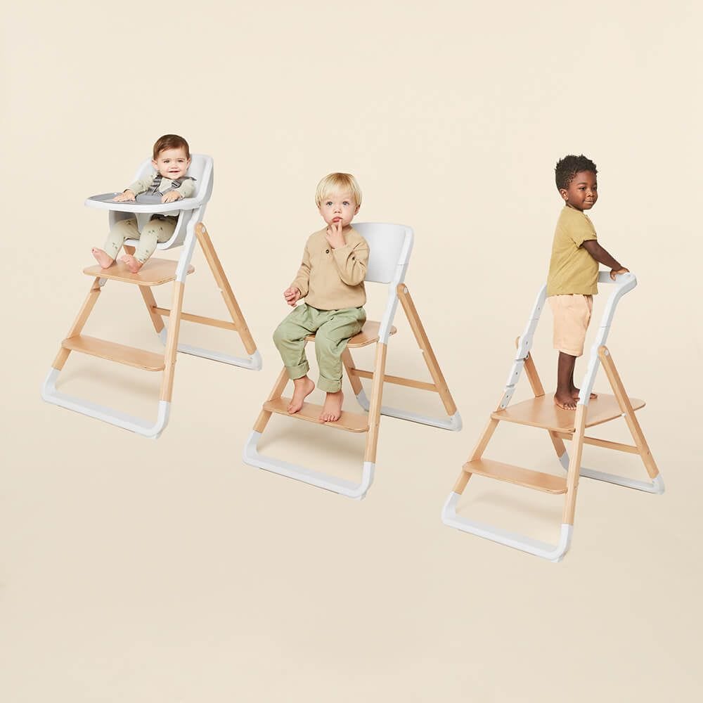 Ergobaby Evolve High Chair + Kitchen Tower Bundle - Natural Wood - EVLHCLTWD-EVLHCKHLTWD